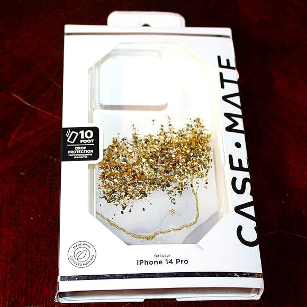 Case-Mate Gold Glitter iPhone 14 Pro Case - New